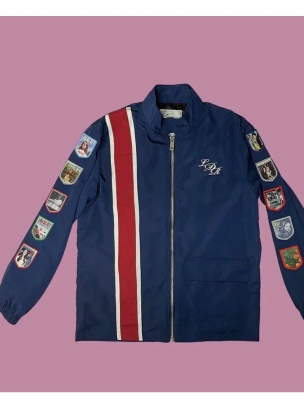 LANA DEL REY Racing Jacket with 10 Album Cover Sleeve Patches Large
